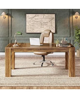 Tribesigns 63-Inch Executive Desk, Large Office Computer Desk, Simple Workstation Writing Table Study Table for Home Office, Rustic Brown