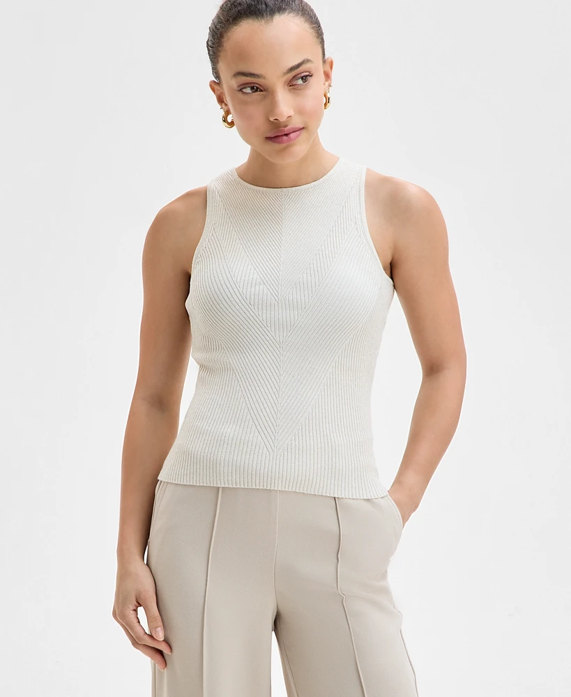 I.n.c. International Concepts Petite Ribbed Sweater Tank Top, Exclusively at Macy's