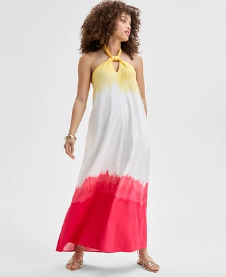 I.n.c. International Concepts Petite Tie-Dyed Linen-Blend Maxi Dress, Exclusively at Macy's