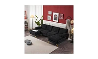 U-Shaped 4-Seat Indoor Modular Sofa for Modern Living Room Seating and Comfort