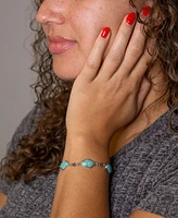 Barse Blue Turquoise and Sterling Kite Linked Bracelet