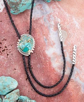 Barse Bolo Tie Blue Turquoise Sterling Silver Abstract Necklace