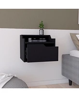 Winchester Floating Nightstand, Modern Dual-Tier Design with Spacious Single Drawer Storage