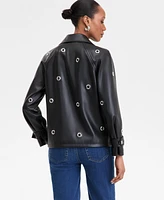 I.n.c. International Concepts Women's Grommet Faux-Leather Jacket, Exclusively at Macy's