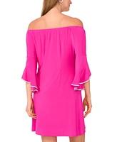 Msk Women's Off-The-Shoulder Ruffled-Cuff Dress