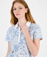 Tommy Hilfiger Women's Printed Short-Sleeve Polo Shirt