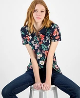 Tommy Hilfiger Women's Floral-Print Polo Shirt