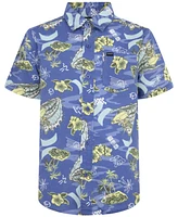 Hurley Big Boys Short-Sleeve Printed Stretch-Poplin Shirt