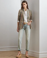 Lauren Ralph Women's Cotton Madras Blazer