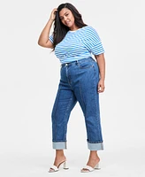 On 34th Trendy Plus High-Rise Cuffed Straight-Leg Jeans, Exclusively at Macy's