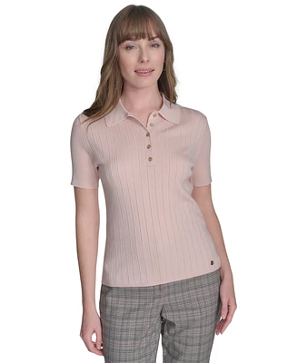 Tommy Hilfiger Women's Short-Sleeve Rib-Knit Sweater