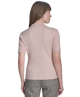 Tommy Hilfiger Women's Short-Sleeve Rib-Knit Sweater