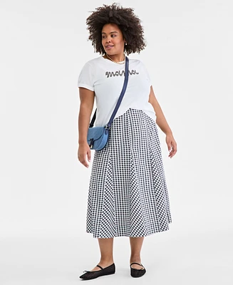 On 34th Plus Mama Graphic Knit Short-Sleeve Top, Exclusively at Macy's