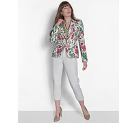 Tommy Hilfiger Women's Floral-Print Long-Sleeve Blazer