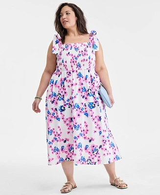 On 34th Mommy & Me Plus Printed Tie-Shoulder Midi Sundress, Exclusively at Macy's