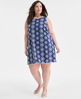 On 34th Trendy Plus Eyelet Shift Dress, Exclusively at Macy's