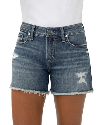 Silver Jeans Co. Women's Suki Mid-Rise Denim Shorts