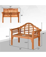 Foldable Wooden Garden Bench for Patio and Outdoor Furniture