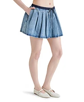 Steve Madden Women's Halle Pleated Denim Mini Skirt