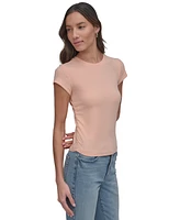 Dkny Jeans Women's Ribbed Cap-Sleeve T-Shirt - Trd