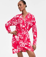 I.n.c. International Concepts Women's Printed Twist-Front Mini Dress, Exclusively at Macy's
