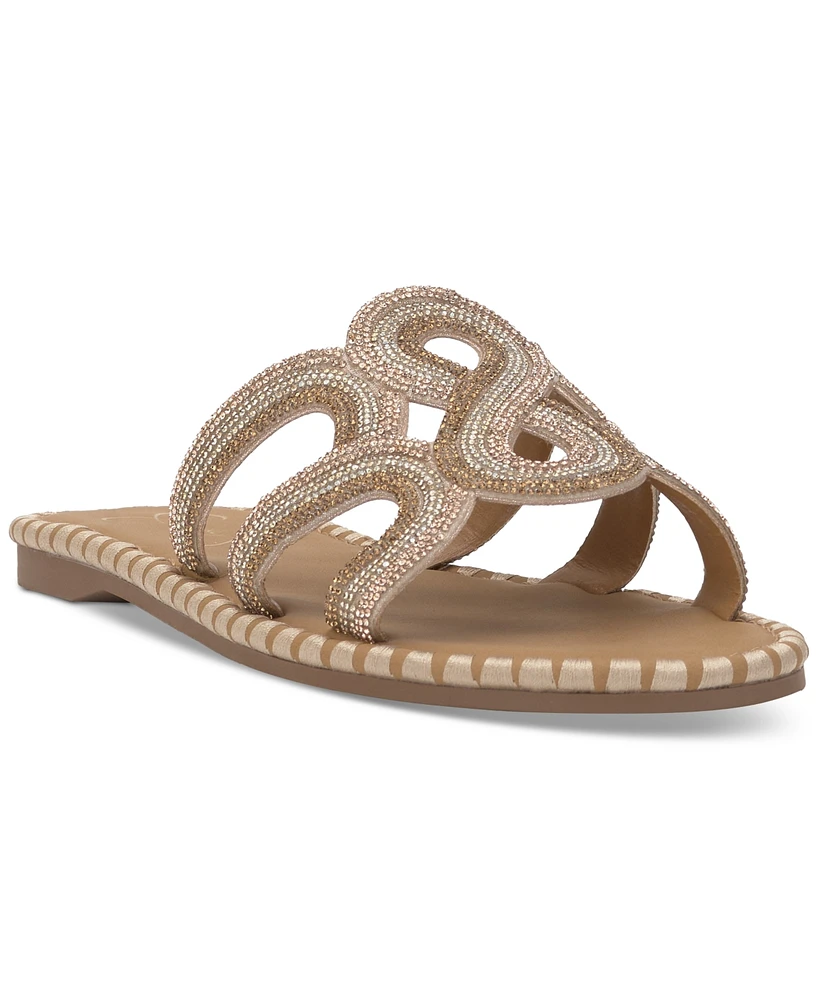 Jessica Simpson Women's Bria Rhinestone Slide Sandals