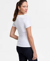 I.n.c. International Concepts Women's Asymmetric-Neck Top, Exclusively at Macy's