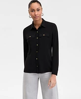 I.n.c. Internaitonal Concepts Women's Knit Utility Shirt, Exclusively at Macy's