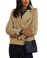 Lauren Ralph Crosshatch Leather Mini Reese Bucket Bag