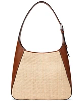 Lauren Ralph Lauren Raffia Medium Tanner Shoulder Bag