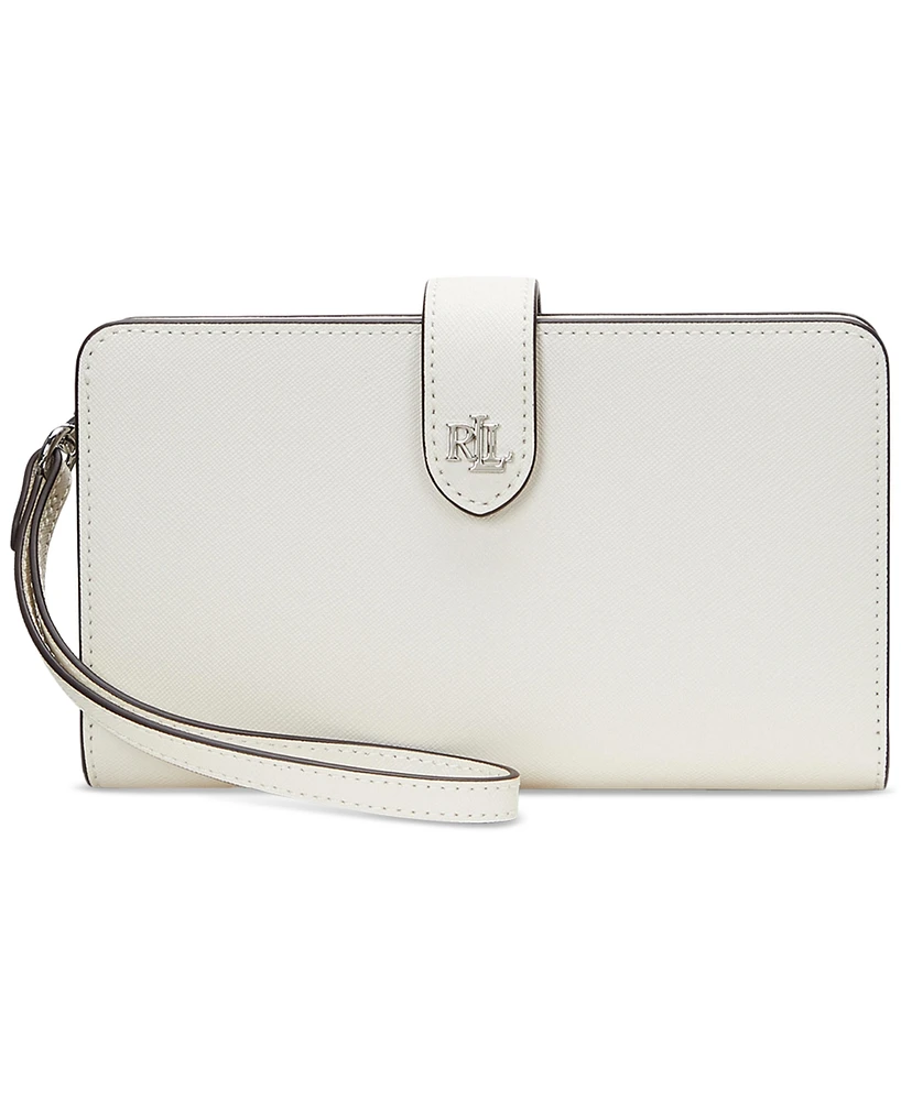Lauren Ralph Lauren Crosshatch Leather Tech Wristlet