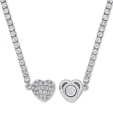 Macy's Moissanite Heart Pendant 17" Necklace (10-5/8 ct. t.w.) in Sterling Silver