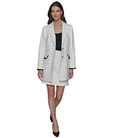 Karl Lagerfeld Paris Women's Sequin-Trim Tweed Topper Jacket