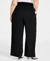 Bar Iii Trendy Plus Wide-Leg Pants, Exclusively at Macy's