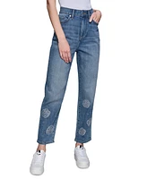 Karl Lagerfeld Paris Women's Embellished Straight-Leg Jeans
