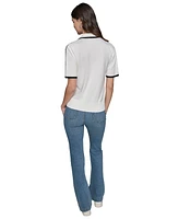 Karl Lagerfeld Paris Women's Logo-Tape Polo Sweater