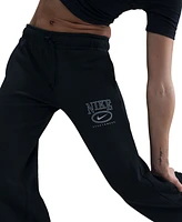 Nike Sportswear Women's Club Fleece Mid-Rise Wide-Leg Logo Pants