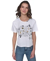 Karl Lagerfeld Paris Women's Map Graphic T-Shirt