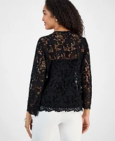 Kasper Women's Lace Open-Front 3/4-Sleeve Jacket, Regular & Petite Sizes