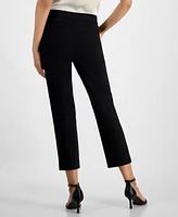 Kasper Women's Stretch Twill Cropped Straight Pull-On Pants