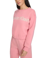 Calvin Klein Performance Women's Flocked-Logo Fleece Sweatshirt