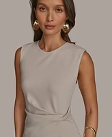 Donna Karan New York Women's Jewel-Neck Front-Slit Sheath Dress