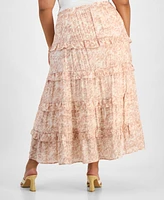 And Now This Trendy Plus Tiered Floral Maxi Skirt, Exclusively at Macy's