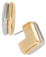 I.n.c. International Concepts Two-Tone Square Double-Row Huggie Hoop Earrings, Exclusively at Macy's