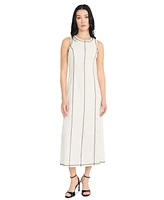 Donna Morgan Women's Linen-Blend A-Line Dress