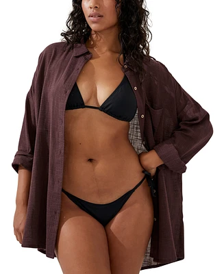 Cotton On Women's Swing Beach Cover Up Shirt