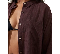 Cotton On Women's Swing Beach Cover Up Shirt