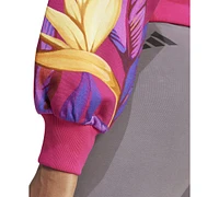 adidas X Farm Rio Women's Cotton Printed Cropped Hoodie