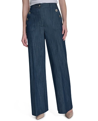 Tommy Hilfiger Women's Denim Bootcut-Leg Sailor Pants