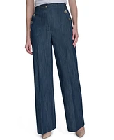 Tommy Hilfiger Women's Denim Bootcut-Leg Sailor Pants